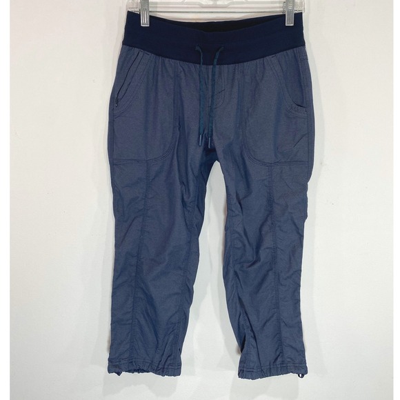 The North Face Aphrodite Hiking Pants Cropped Drawstring Lightweight Blue Size S - Picture 1 of 7